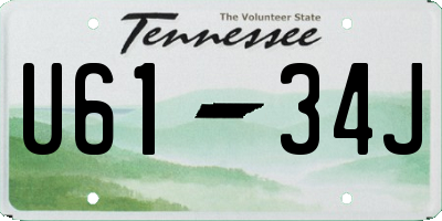TN license plate U6134J