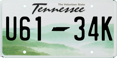 TN license plate U6134K