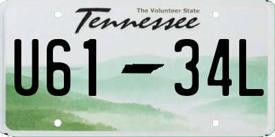 TN license plate U6134L