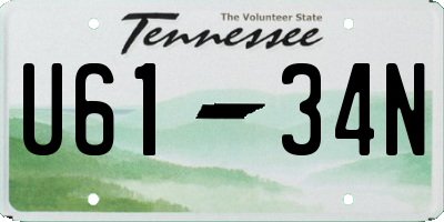 TN license plate U6134N
