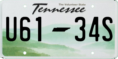 TN license plate U6134S