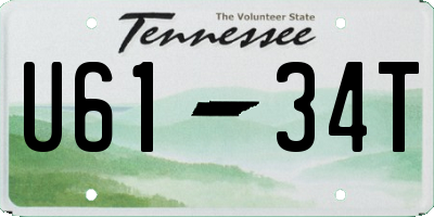 TN license plate U6134T