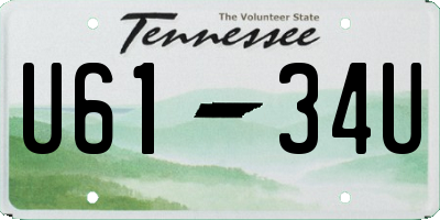 TN license plate U6134U