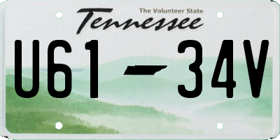 TN license plate U6134V