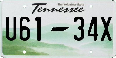 TN license plate U6134X