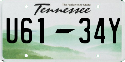 TN license plate U6134Y