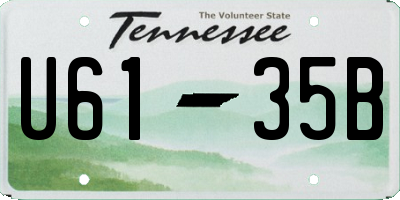 TN license plate U6135B