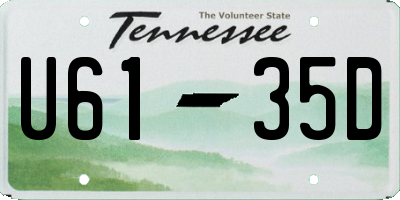 TN license plate U6135D
