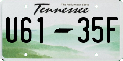 TN license plate U6135F