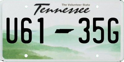 TN license plate U6135G
