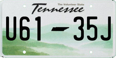 TN license plate U6135J