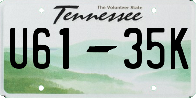 TN license plate U6135K