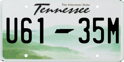 TN license plate U6135M