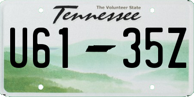 TN license plate U6135Z