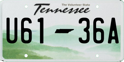 TN license plate U6136A