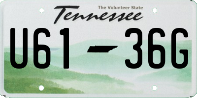 TN license plate U6136G
