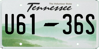 TN license plate U6136S