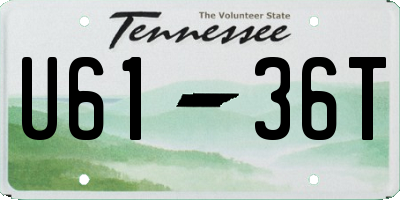 TN license plate U6136T