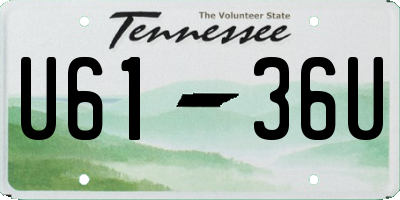 TN license plate U6136U
