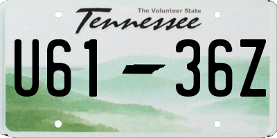 TN license plate U6136Z