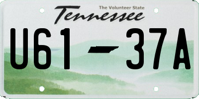 TN license plate U6137A