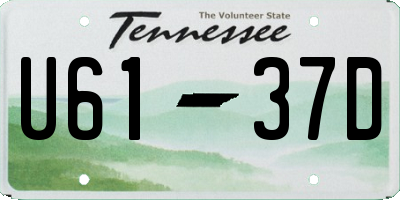 TN license plate U6137D