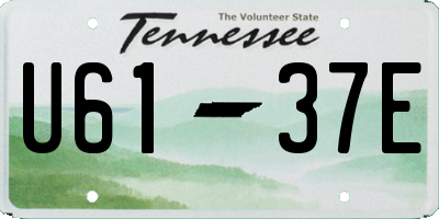 TN license plate U6137E