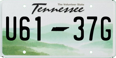 TN license plate U6137G