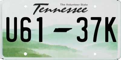 TN license plate U6137K