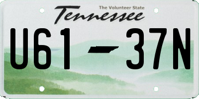 TN license plate U6137N