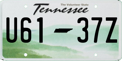 TN license plate U6137Z