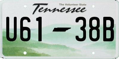 TN license plate U6138B