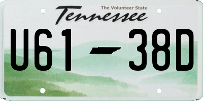 TN license plate U6138D