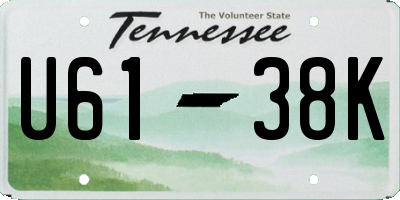 TN license plate U6138K