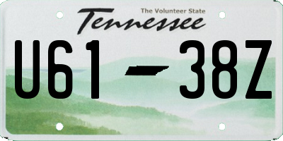 TN license plate U6138Z