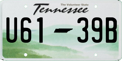 TN license plate U6139B