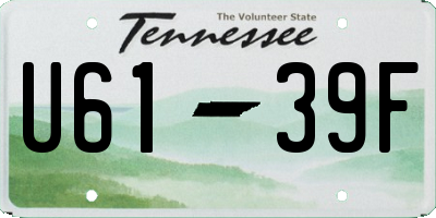 TN license plate U6139F