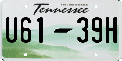 TN license plate U6139H