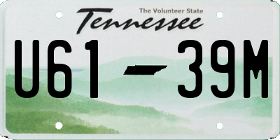 TN license plate U6139M