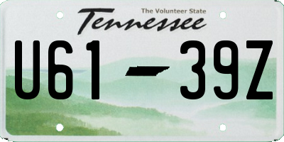 TN license plate U6139Z