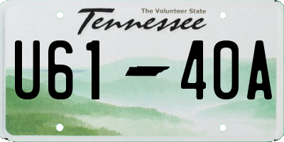 TN license plate U6140A