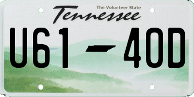 TN license plate U6140D