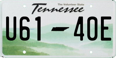 TN license plate U6140E