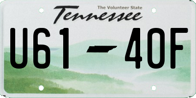 TN license plate U6140F