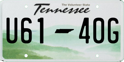 TN license plate U6140G