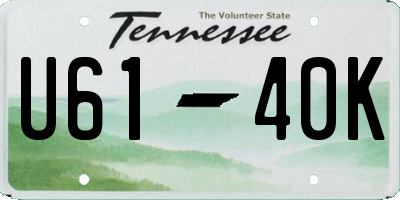 TN license plate U6140K
