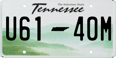TN license plate U6140M