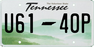 TN license plate U6140P