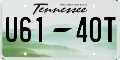 TN license plate U6140T