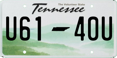TN license plate U6140U